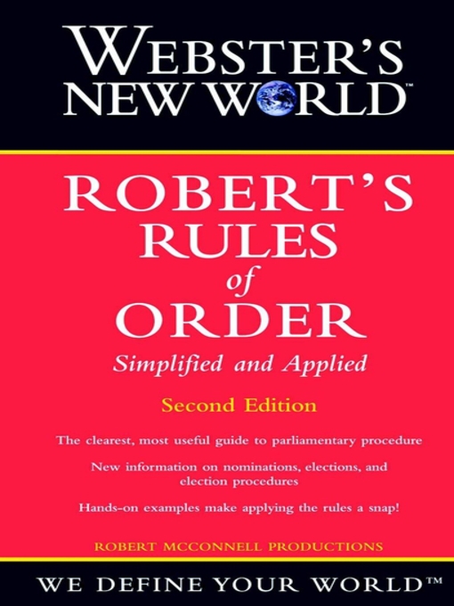 Title details for Webster's New World Robert's Rules of Order Simplified and Applied by Robert McConnell Productions - Available